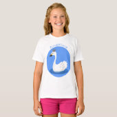 T-shirt Cute cygne blanc avec dessin de la couronne (Devant entier)