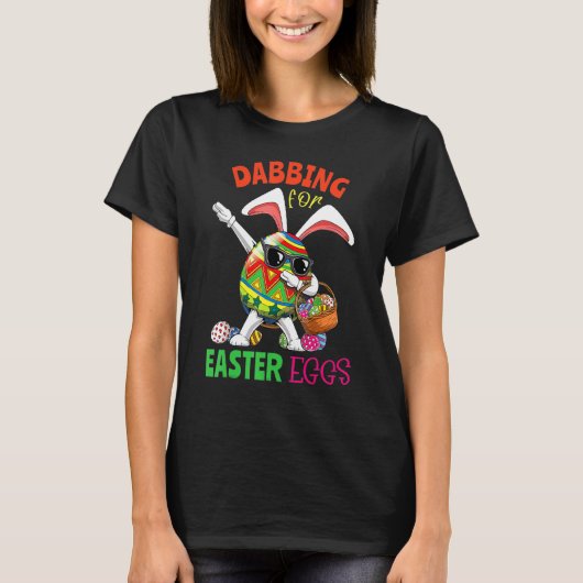 T-shirt Cute Dabbing Easter Bunny Egg Hunt Kids (Devant)