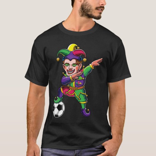 T-shirt Cute Dabbing Mardi Gras Jester Soccer Lover Dab Co (Devant)