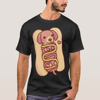 T-shirt Cute Dachshund Hotdog Bun