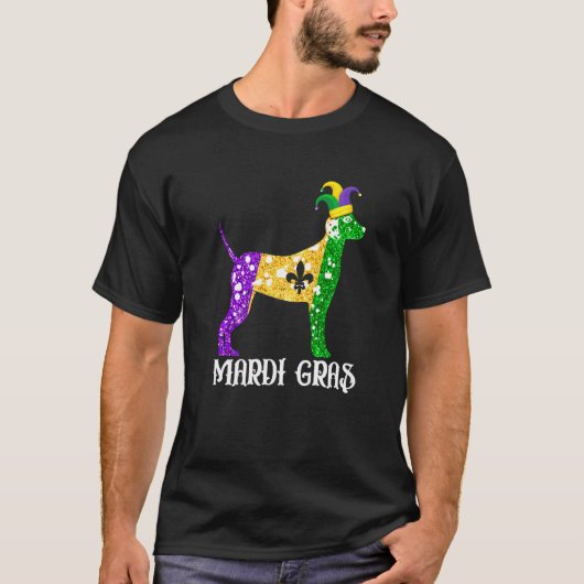 T-shirt Cute Dalmatian Dog Lover Mardi Gras Party Jester M (Devant)