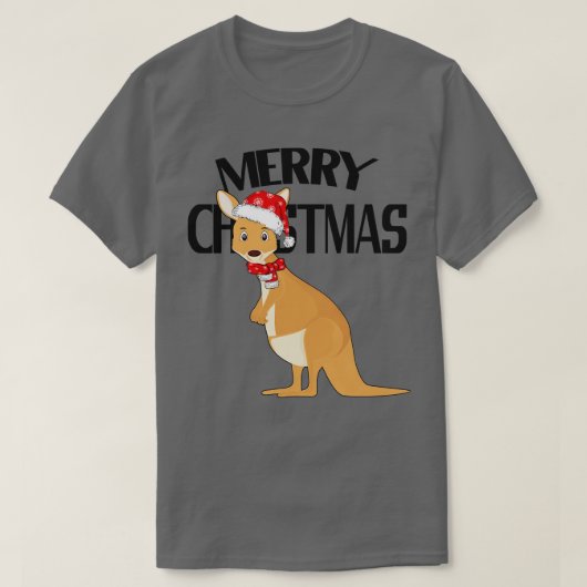 T-shirt Cute de Noël australienne Kangaroo (Design devant)