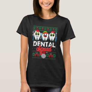 T-shirt Cute Dental Squad Xmas Père Noël Reindeer Noël lai