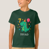 T-shirt Cute Dino 7th Birthday Party Design (Devant)