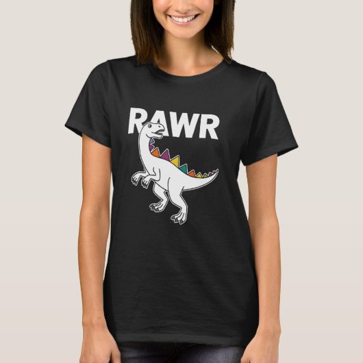 T-shirt Cute Dino Rawr Dinosaur Roaring Funny Kid Dino Voi (Devant)