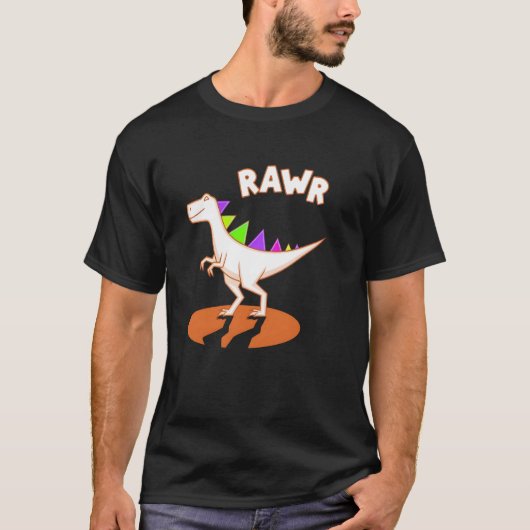 T-shirt Cute Dino Rawr Dinosaur Roaring Funny Kid Dino Voi (Devant)