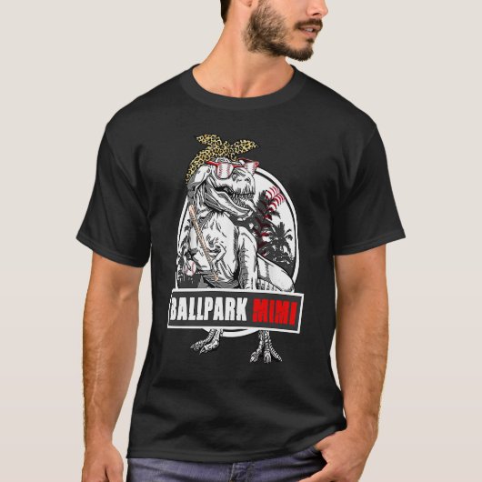 T-shirt Cute Dinosaur BallPark Mimi Baseball Softball Moth (Devant)