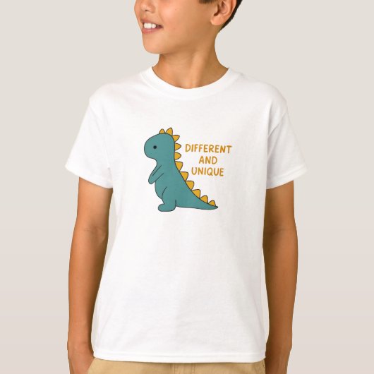 T-shirt Cute Dinosaur Different and Unique Self-Acceptance (Devant)