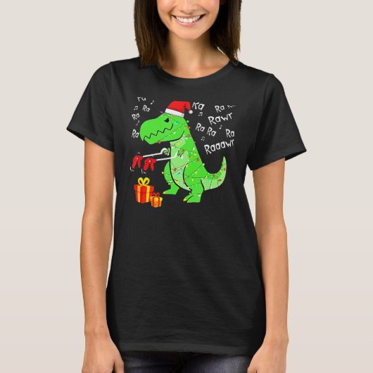T-shirt Cute Dinosaur Fa Ra Rawr Rawr Christmas Rex Xma (Devant)