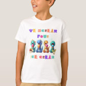 T-shirt Cute Dinosaur Funny Scream Quatre glaces anniversa (Devant)