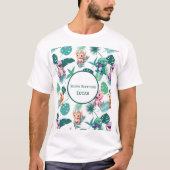 T-shirt Cute dinosaur jungle École anniversaire de enfant  (Devant)