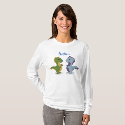 T-shirt Cute Dinosaur Paire Thunder_Cove (Devant entier)