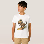 T-shirt Cute dinosaure trex surf (Devant entier)
