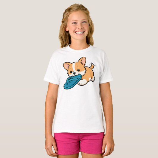 T-shirt Cute Dog Bite Slipper (Devant entier)