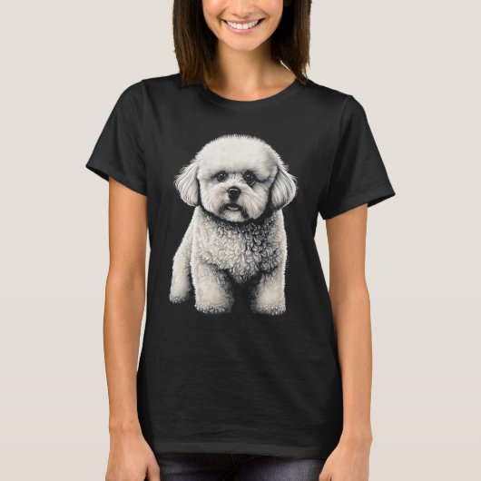 T-shirt Cute Dog Graphic Puppy Illustration (Devant)
