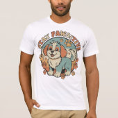 T-shirt Cute Dog Quote – Stay Pawsitive and Smile More (Devant)