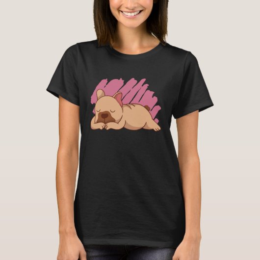 T-shirt Cute Dogs Sleeping French Bulldog (Devant)