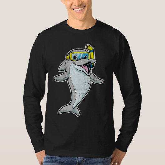 T-shirt Cute Dolphins Whales Dolphin Snorkel Whale Boys Gi (Devant)