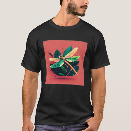 T-shirt Cute Dragon Fly Illustation Aesthetic Colorful Wom (Devant)