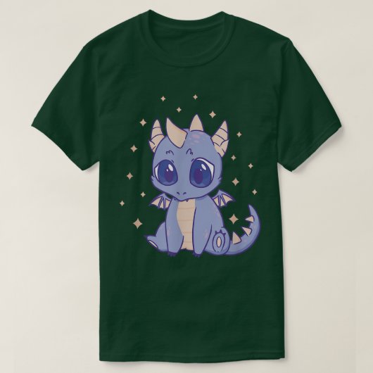 T-shirt Cute Dragon Kawaii Purple (Design devant)