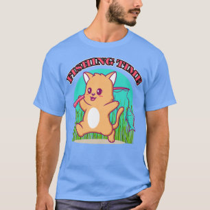 T-shirt Cute drôle Chat de pêche
