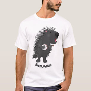 T-shirt Cute drôle porc-épic avec dessin animé de banjo