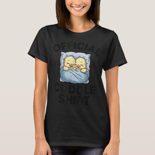 T-shirt Cute Duck Couple Snuggle Cuddle  (Devant)