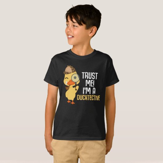 T-shirt Cute Duck Détective Animal Humour Duck Lover (Devant entier)