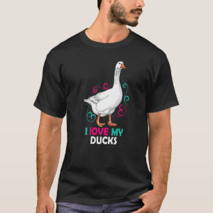 T-shirt Cute Duck Love My Ducks Birds Vintages Canards