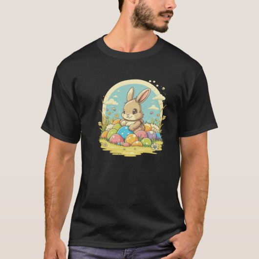 T-shirt Cute Easter Bunny Easter Egg Men Women Kids 7 (Devant)