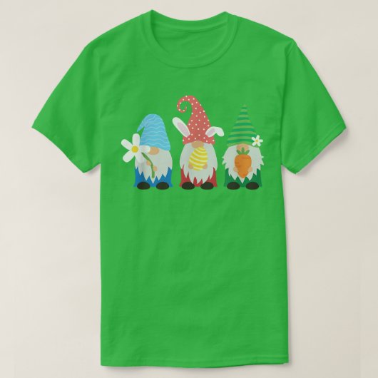 T-shirt Cute Easter Egg Hunt Gnomes  (Design devant)