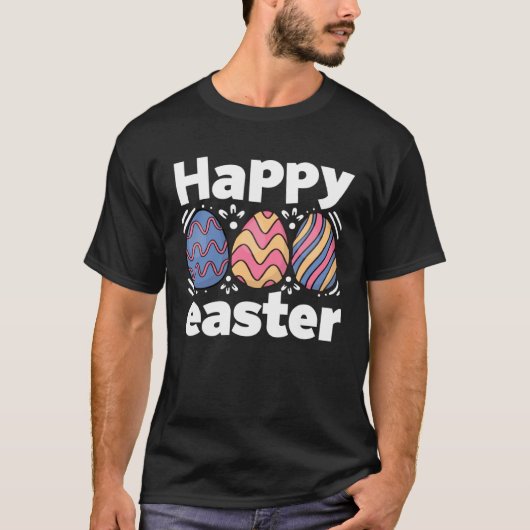 T-shirt Cute Easter Eggs Hunt Eggs Rabbit Happy Easter Day (Devant)