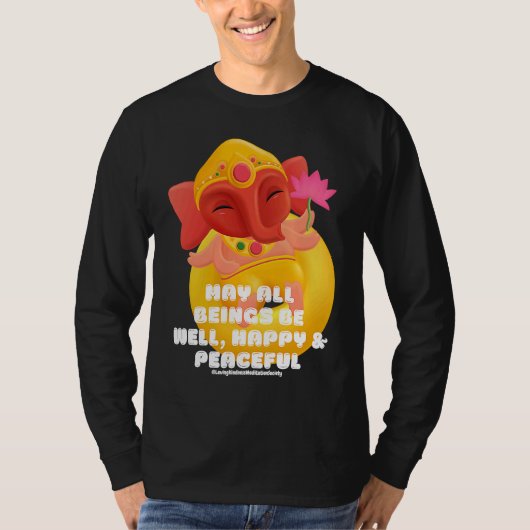 T-shirt Cute Elephant Ganesha Peace Lotus Loving Kindness  (Devant)
