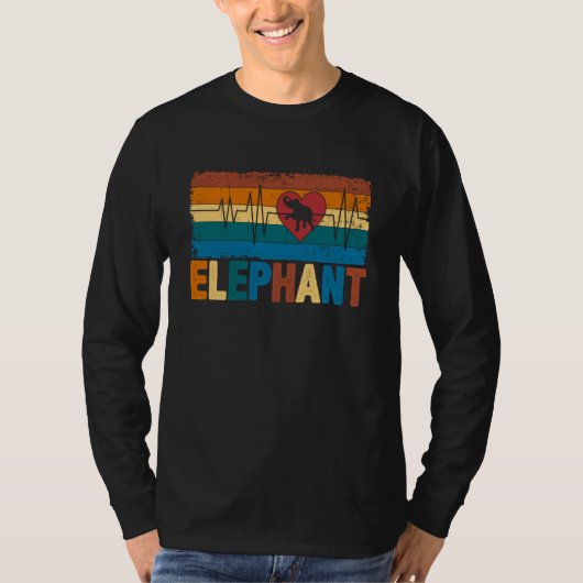 T-shirt Cute Elephant Heartbeat Jungle Animal  2 (Devant)