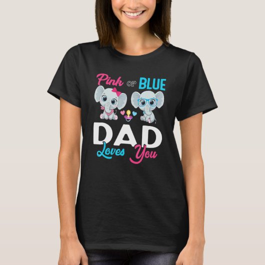 T-shirt Cute Elephant Keeper Of The Gender Dad Loves You R (Devant)
