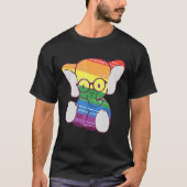 T-shirt Cute Eléphant Lgbt Fierté Geeky Eyeglasses Rainbow (Devant)