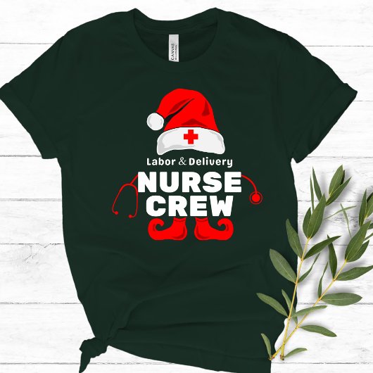 T-shirt Cute Elf Infirmière Travail Livraison de Noël Équi