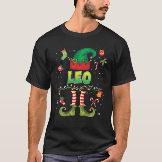 T-shirt Cute Elf Leo Joyeux Noël Père Noël Little Helper S (Devant)