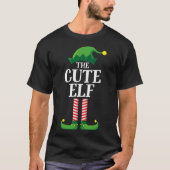T-shirt Cute Elf Matching Famille Groupe Noël Fun (Devant)
