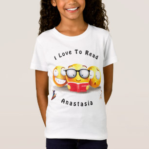 T-Shirt Cute Emoji Love Lire Enfants Livres Personnaliser 