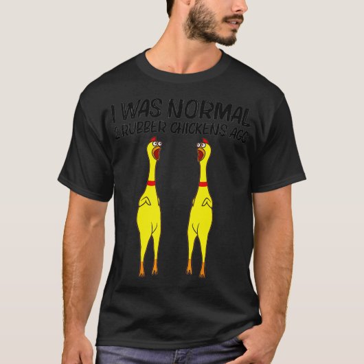 T-shirt Cute en caoutchouc Poulet Drôle en caoutchouc Poul (Devant)