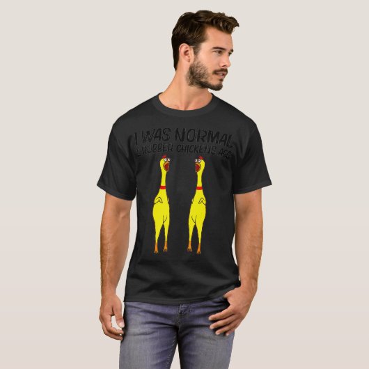 T-shirt Cute en caoutchouc Poulet Drôle en caoutchouc Poul (Devant entier)