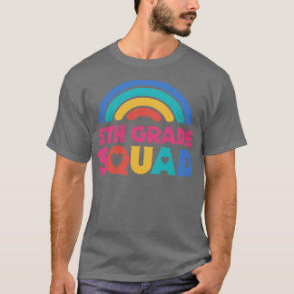 T-shirt Cute Enseignant 5e année Escadron avec Retro Rai