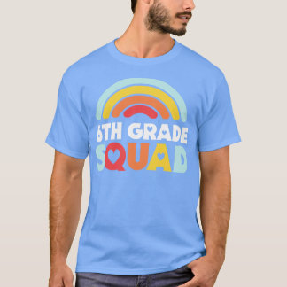 T-shirt Cute Enseignant 6e année Escadron avec Retro Rai