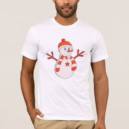 T-shirt Cute étoile Snowman (Devant)