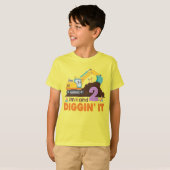T-shirt Cute Excavator I'm 2 et Diggin' It Design (Devant entier)