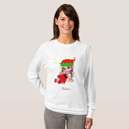 T-shirt Cute Fairy Elf avec Sweatshirt d'étoiles (Devant entier)