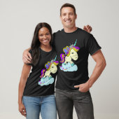 T-shirt Cute Fairy Princess Unicorn on a Cloud (Unisexe)