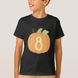 T-shirt Cute Fall Citrouille 8e anniversaire Fête d'Hall