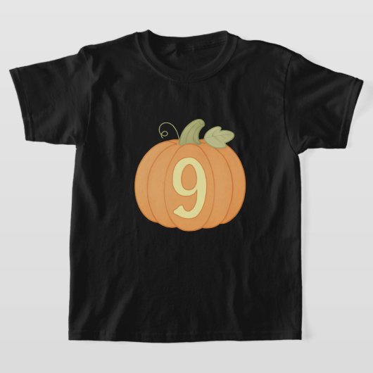 T-shirt Cute Fall Citrouille 9e anniversaire | Fête d'Hall (Poser)